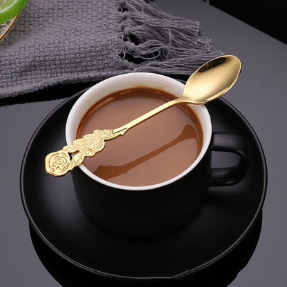 Luxury Western Restaurant Hotel Cutlery Electroplated Spoon household dessert Fork Set 304 Stainless Steel Gold Flatware