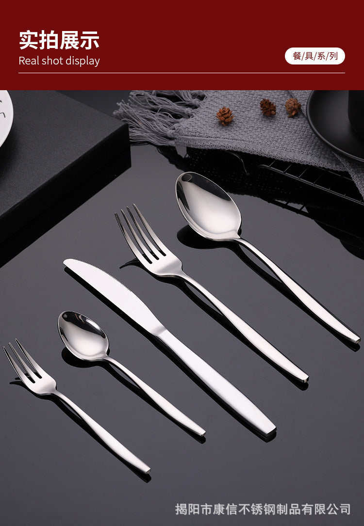 Middle East Wedding Silverware Metal Knife Spoon And Fork Silver Flatware Stainless Steel Restaurant Cutlery Set