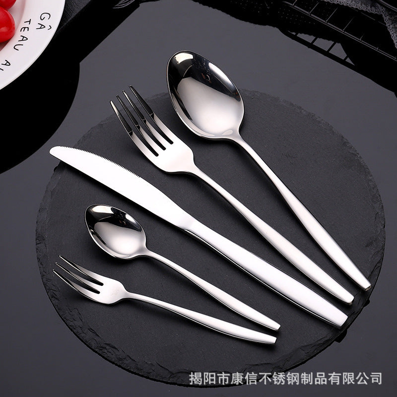 Middle East Wedding Silverware Metal Knife Spoon And Fork Silver Flatware Stainless Steel Restaurant Cutlery Set