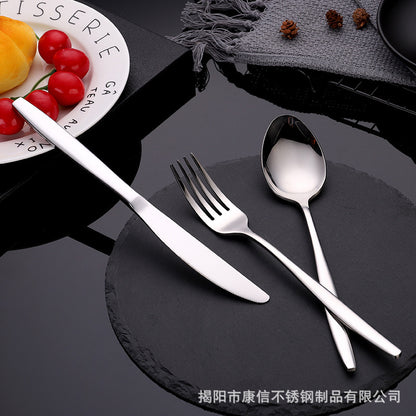 Middle East Wedding Silverware Metal Knife Spoon And Fork Silver Flatware Stainless Steel Restaurant Cutlery Set